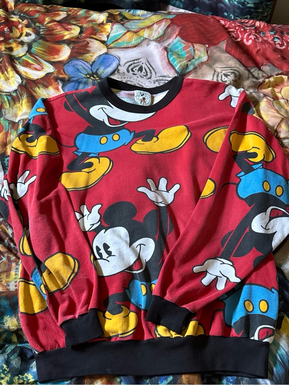 Disney Red Mickey Mouse vintage crew neck